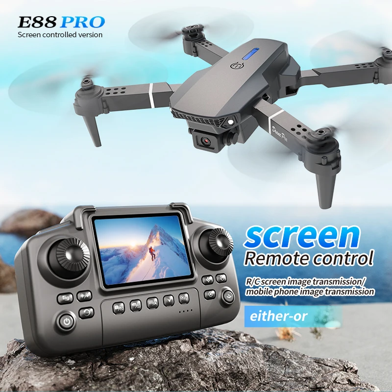 Rc Helicopter Case - Drone Profesional E88 PRO dengan Layar