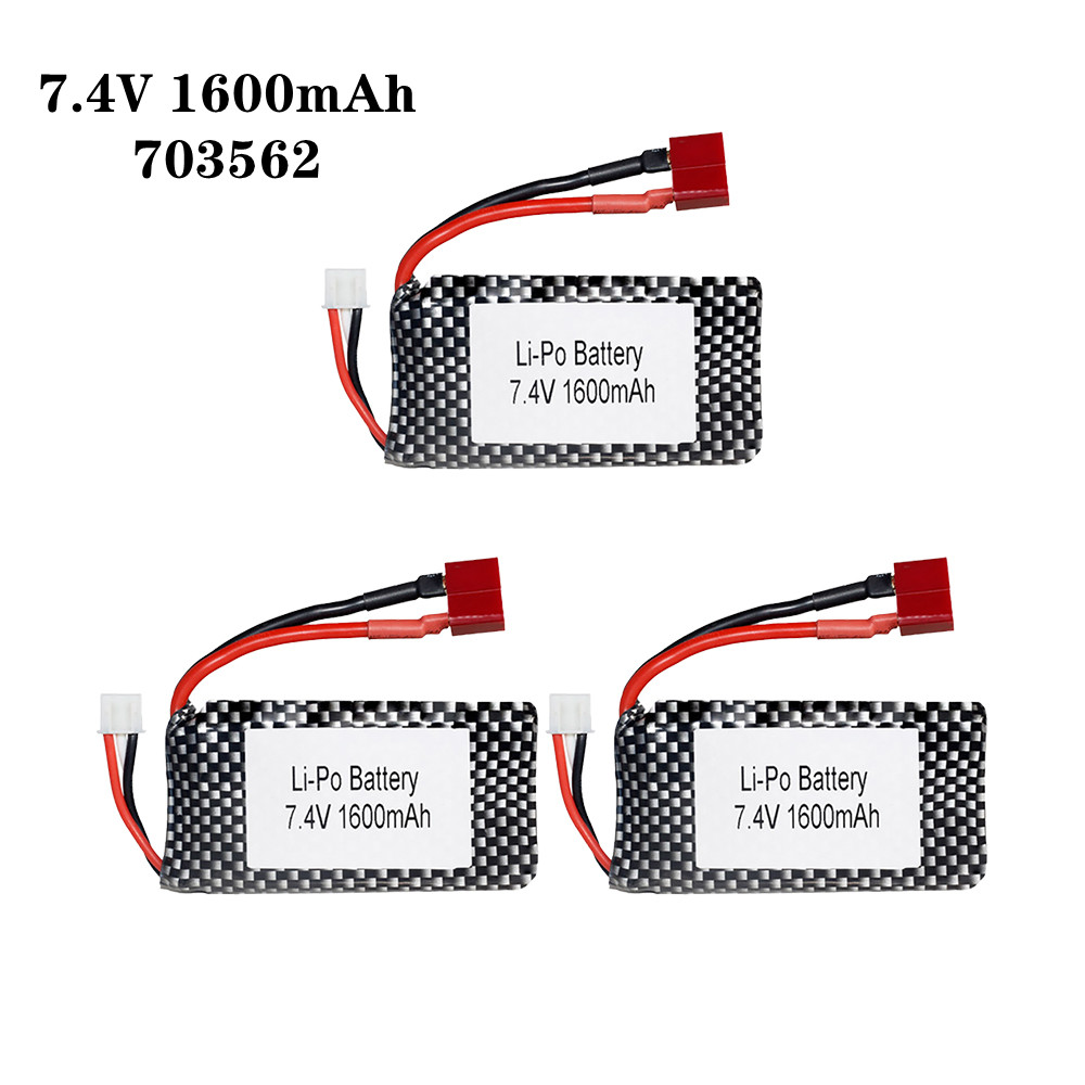 Rc Helicopter Coaxial - 1/2/3 Buah/Lot 7.4V 1600Mah 703562 25C