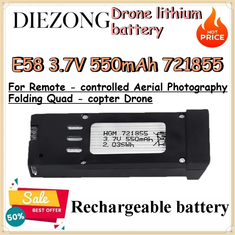 Baterai lithium E58 3.7V 550mA - Eachine Drone E58 ulasan dan harga
